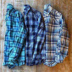 Ralph Lauren Boys Blue Plaid Shirt Collection size 7